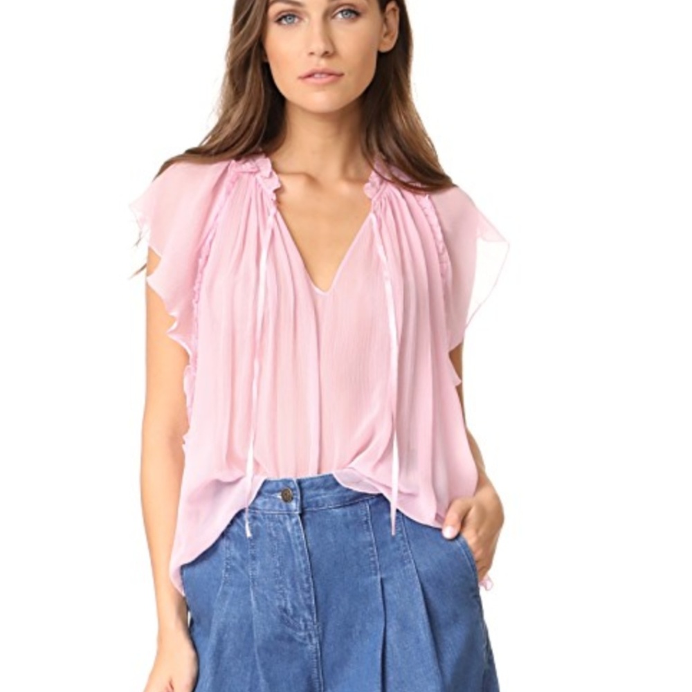 Ulla Johnson Sigrid Pink Silk Top S